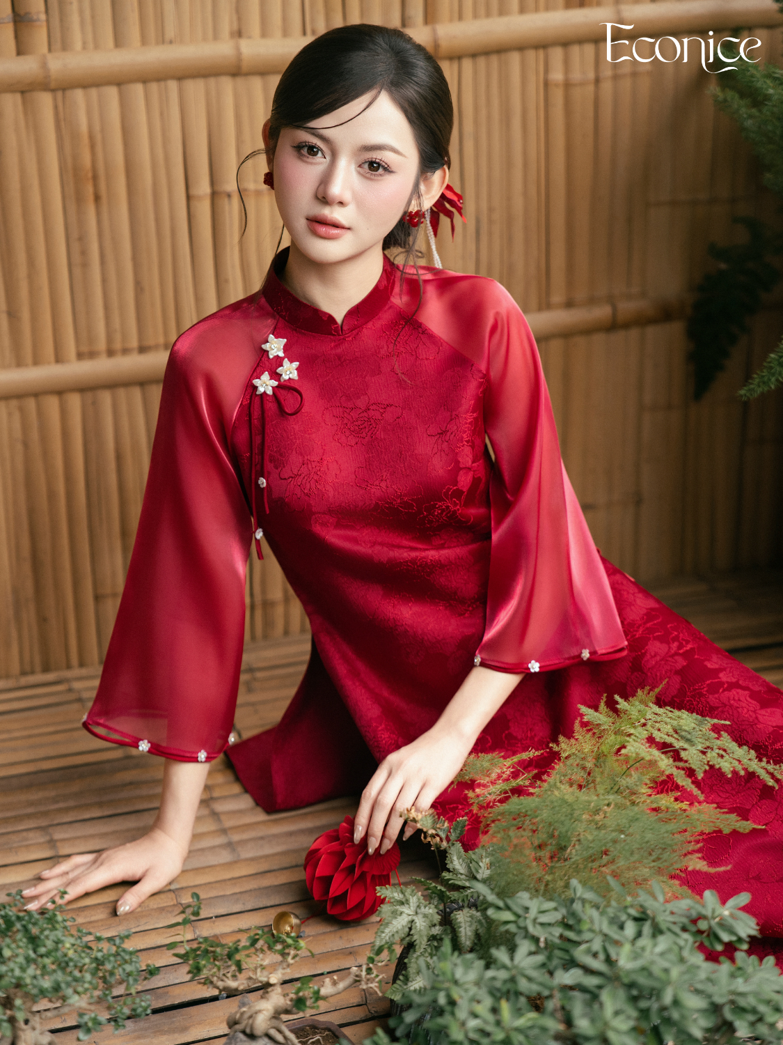 Set áo dài cách tân nữ Econice Chu Yên Set áo dài cách tân nữ Econice Chu Yên - Ảnh 3