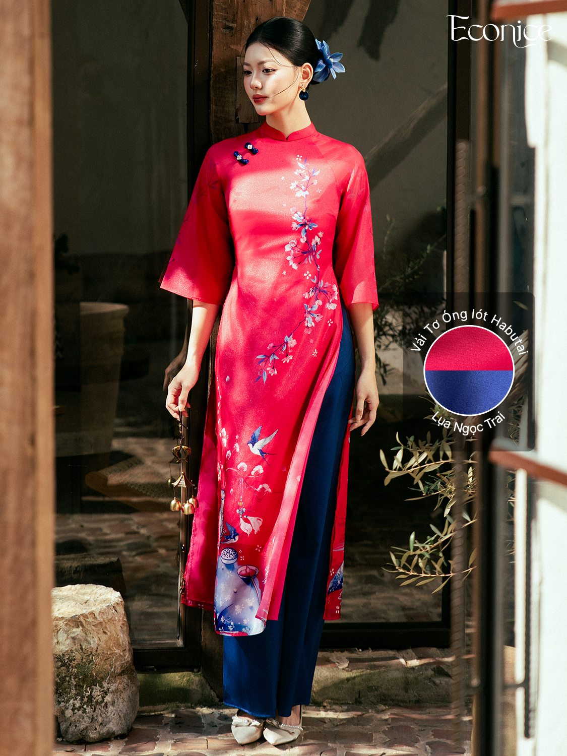 Set áo dài cách tân nữ Econice Tô Sa Set áo dài cách tân nữ Econice Tô Sa - Ảnh 2