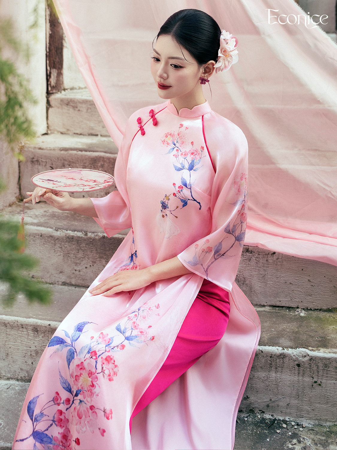 Set áo dài cách tân nữ Econice Vân Giao Set áo dài cách tân nữ Econice Vân Giao - Ảnh 4